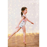 Two Tone Flutter Sleeve Leotard Western and Kitty Bows, Pink