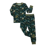 Midnight Forest Two-Piece Bamboo Long Sleeve Pajama Kids Pants Set