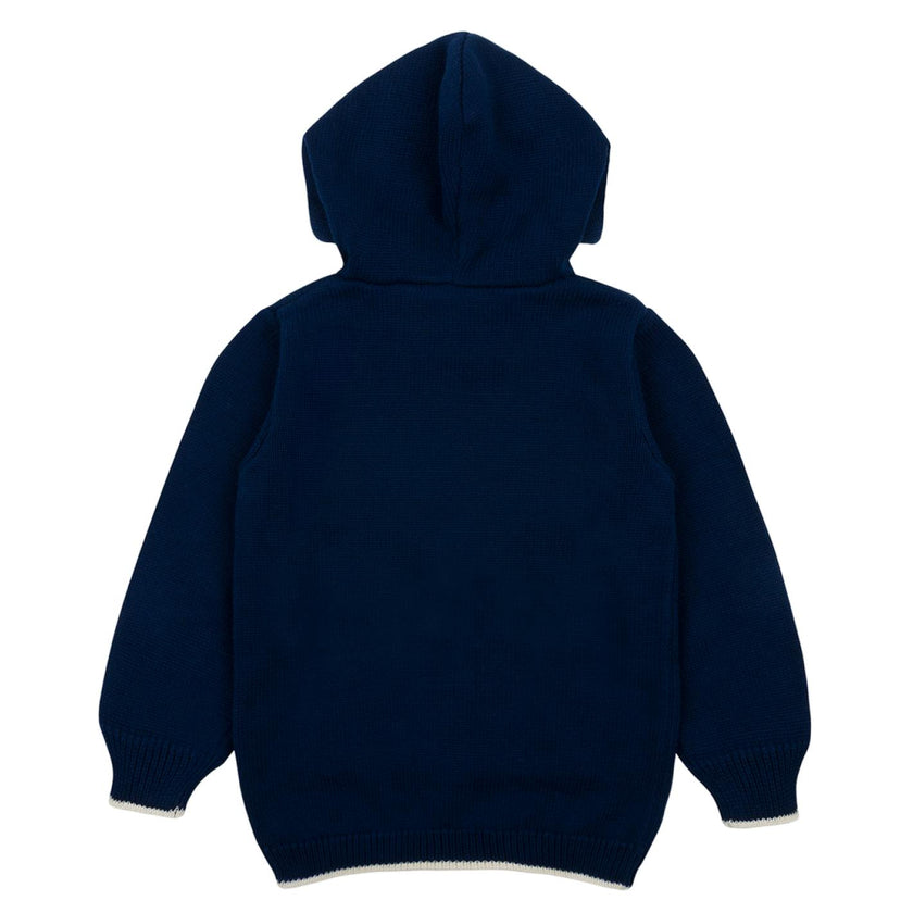 Unisex Navy Knit Hoodie