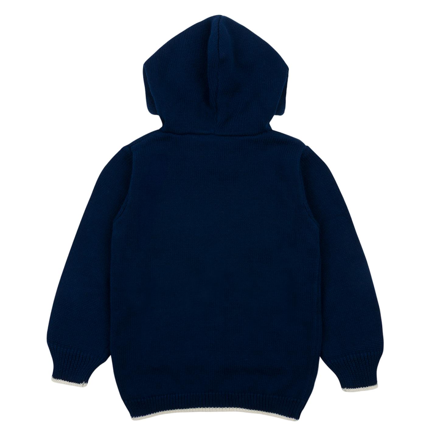 Unisex Navy Knit Hoodie