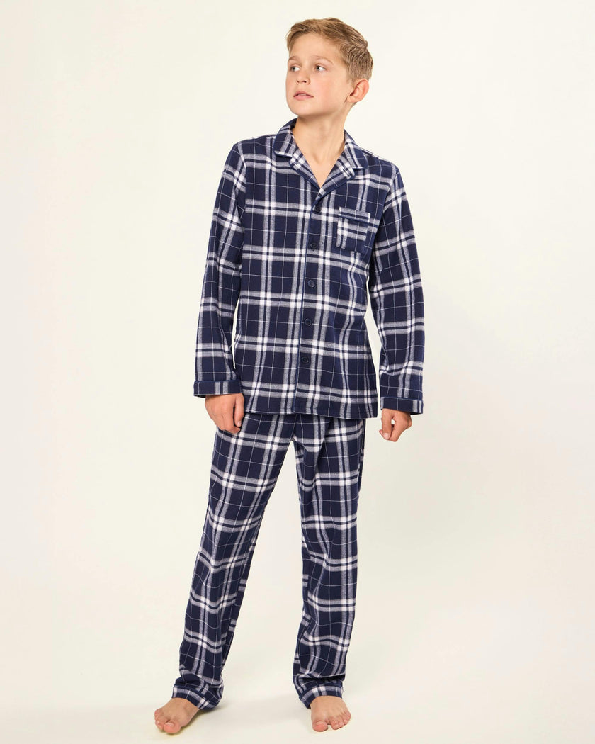 Kid's Brushed Twill Pajama Set in Oxford Tartan