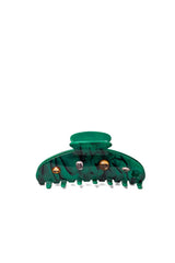 TEAL ACETATE CLAW WITH GEMS