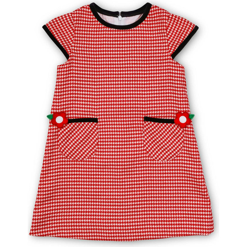 Houndstooth Dress With Flowers