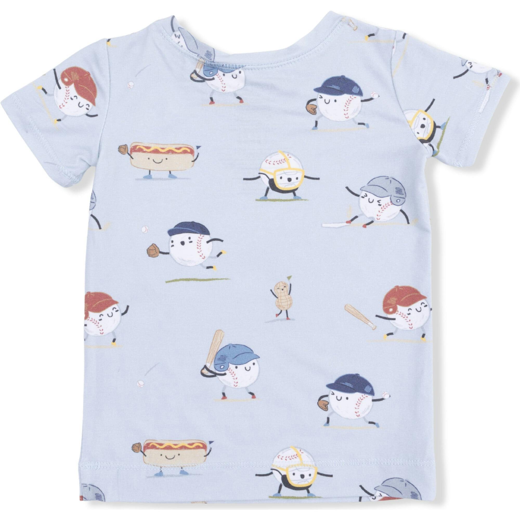 Baseballs Playing Baseball - Short Sleeve Loungewear Set