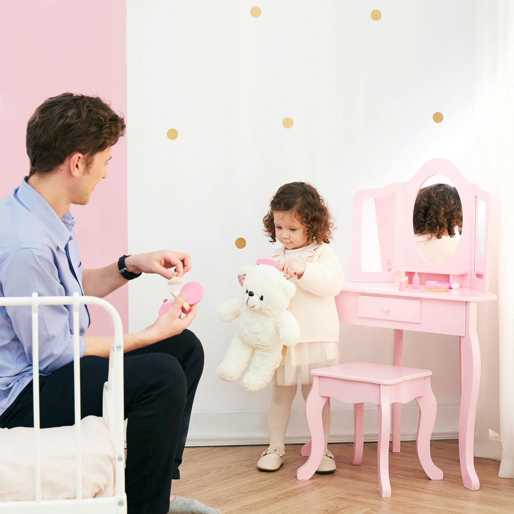 Fantasy Fields by Teamson Kids - Little Lady Alessandra Medium Corner Play Vanity