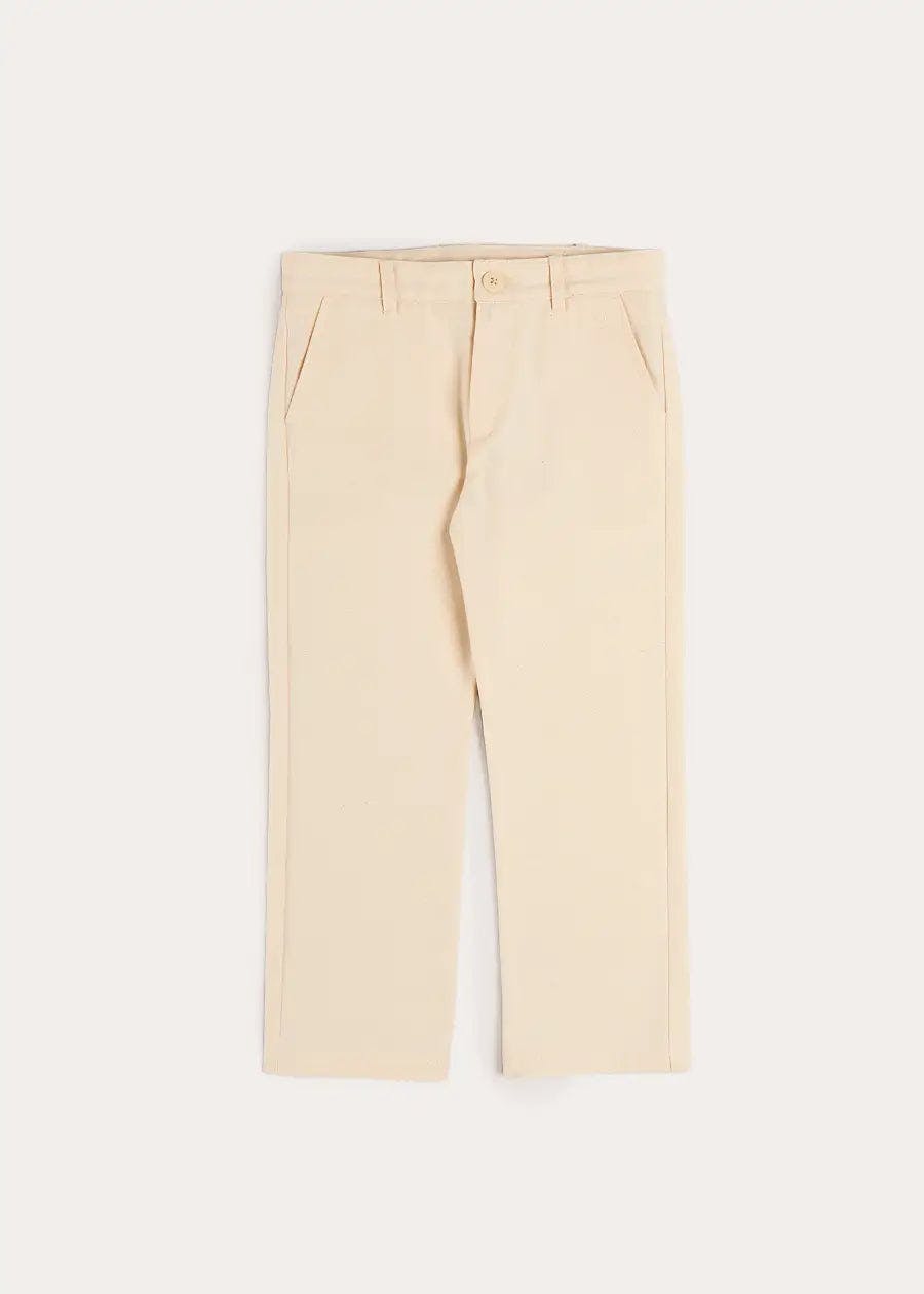 Plain Chino Trousers in Cream (4-10yrs)