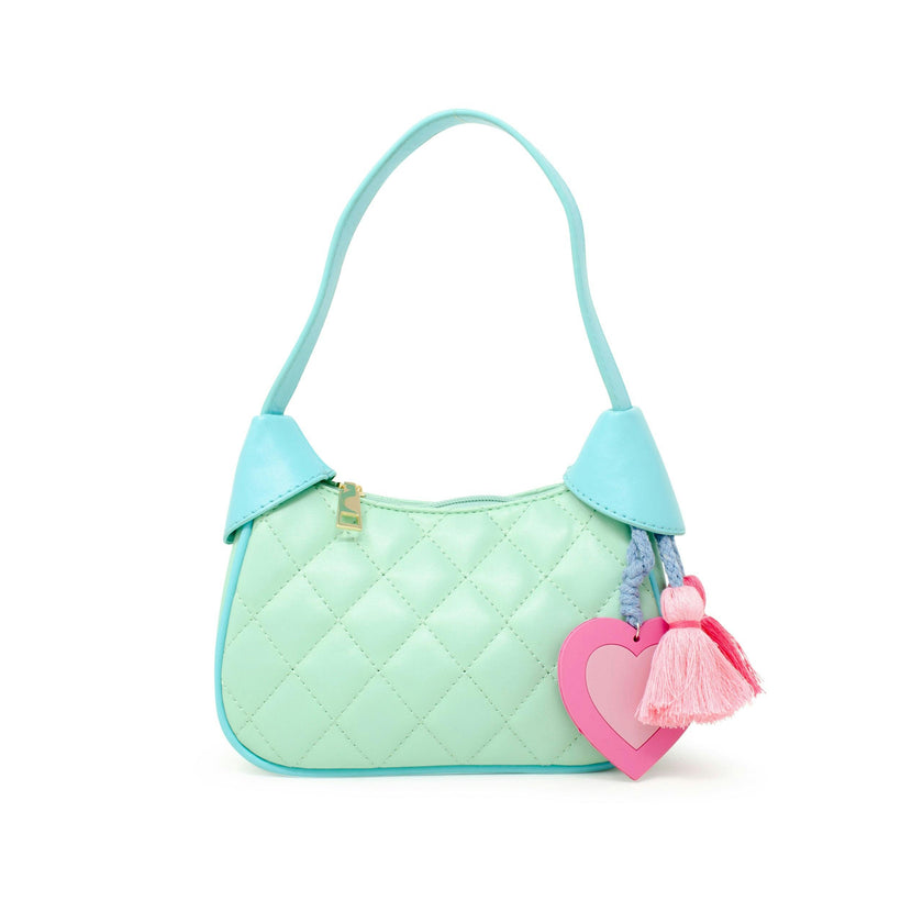 Quilted Zip Top Shoulder Bag