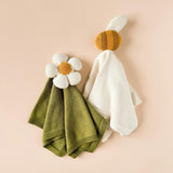 Green Stripe Swaddle and Lovey Set - Flower