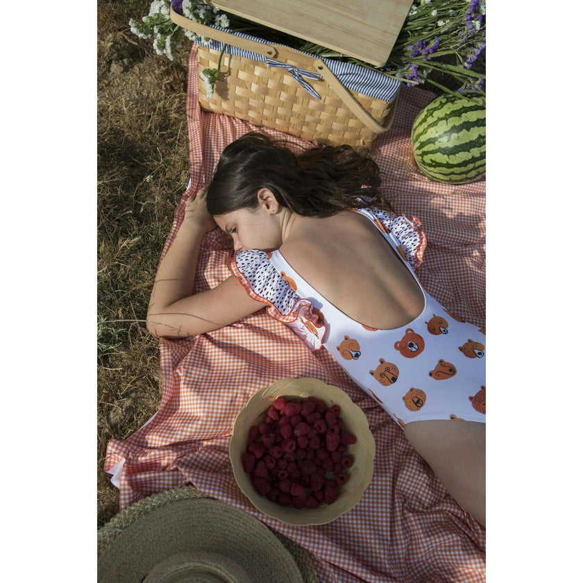 Bears Print Dots Swimsuit, Multi