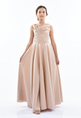 Gold Lenelle Rose Applique Gown
