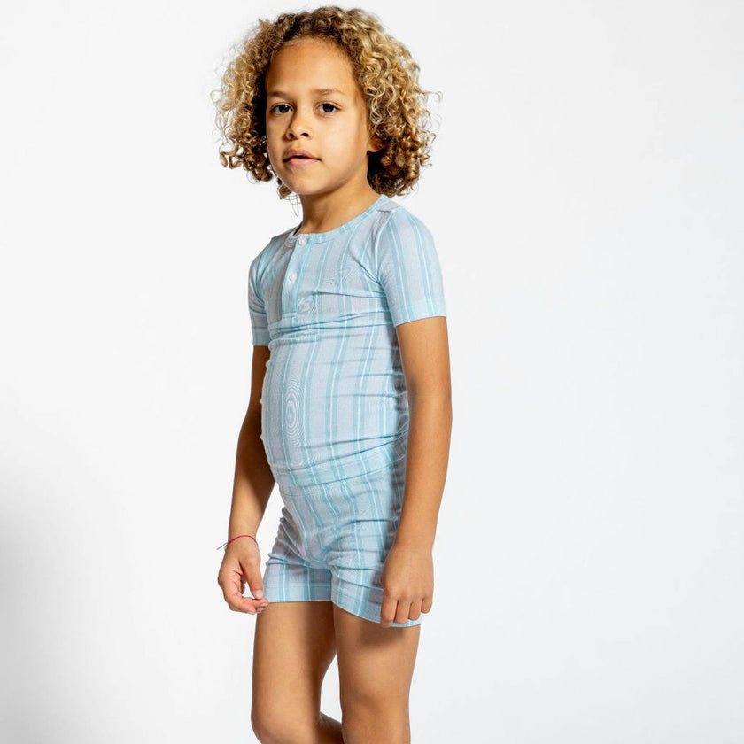 Unisex Pima Striped Shirt & Short Pajamas Set
