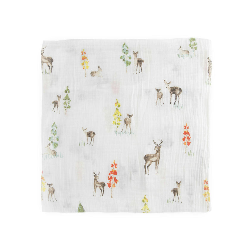 Cotton Muslin Swaddle Blanket - Oh Deer!