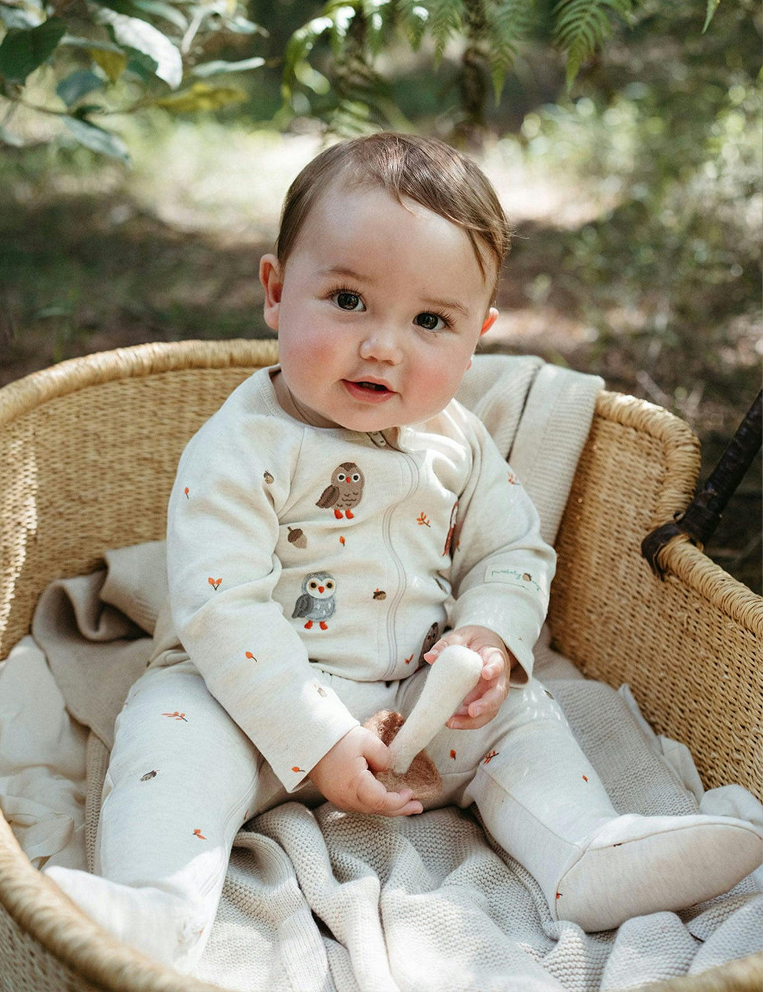 Thick Zip Growsuit Set Oak Leaf Print