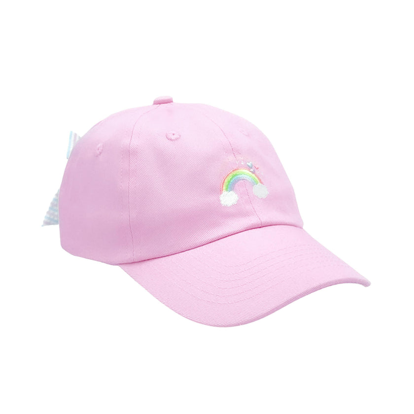 Rainbow Sparkle Bow Baseball Hat
