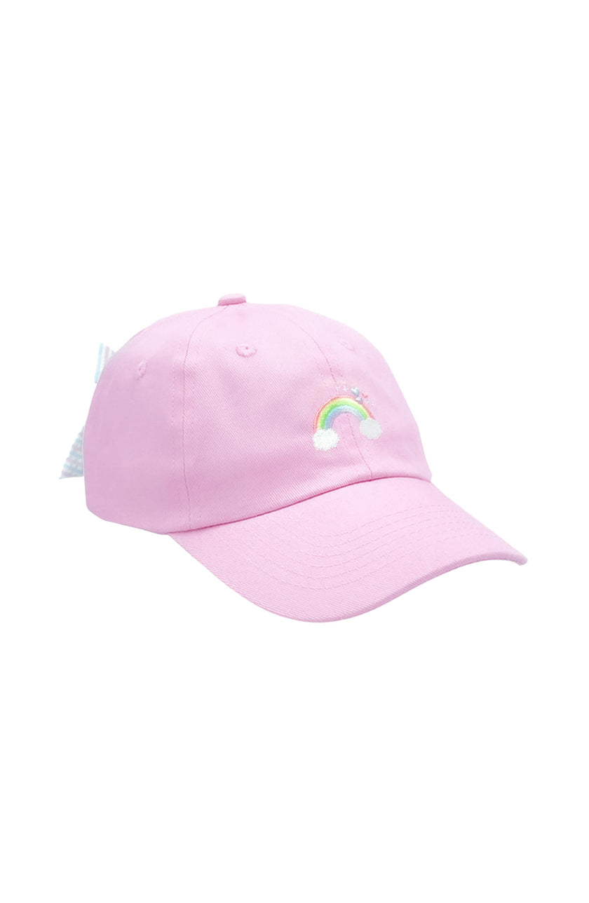 Rainbow Sparkle Bow Baseball Hat