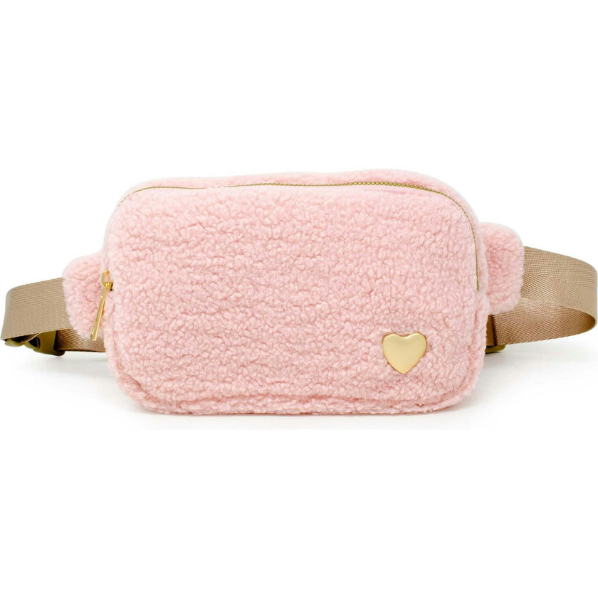 Fuzzy Belt Bag with Heart for Kids