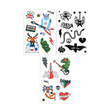 Tattoo Palooza Temporary Tattoos Mini Pack - I Wanna Rock! - 3 Sheets
