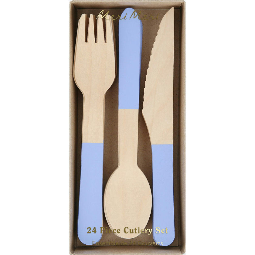 Cornflower Blue Wooden Cutlery Set