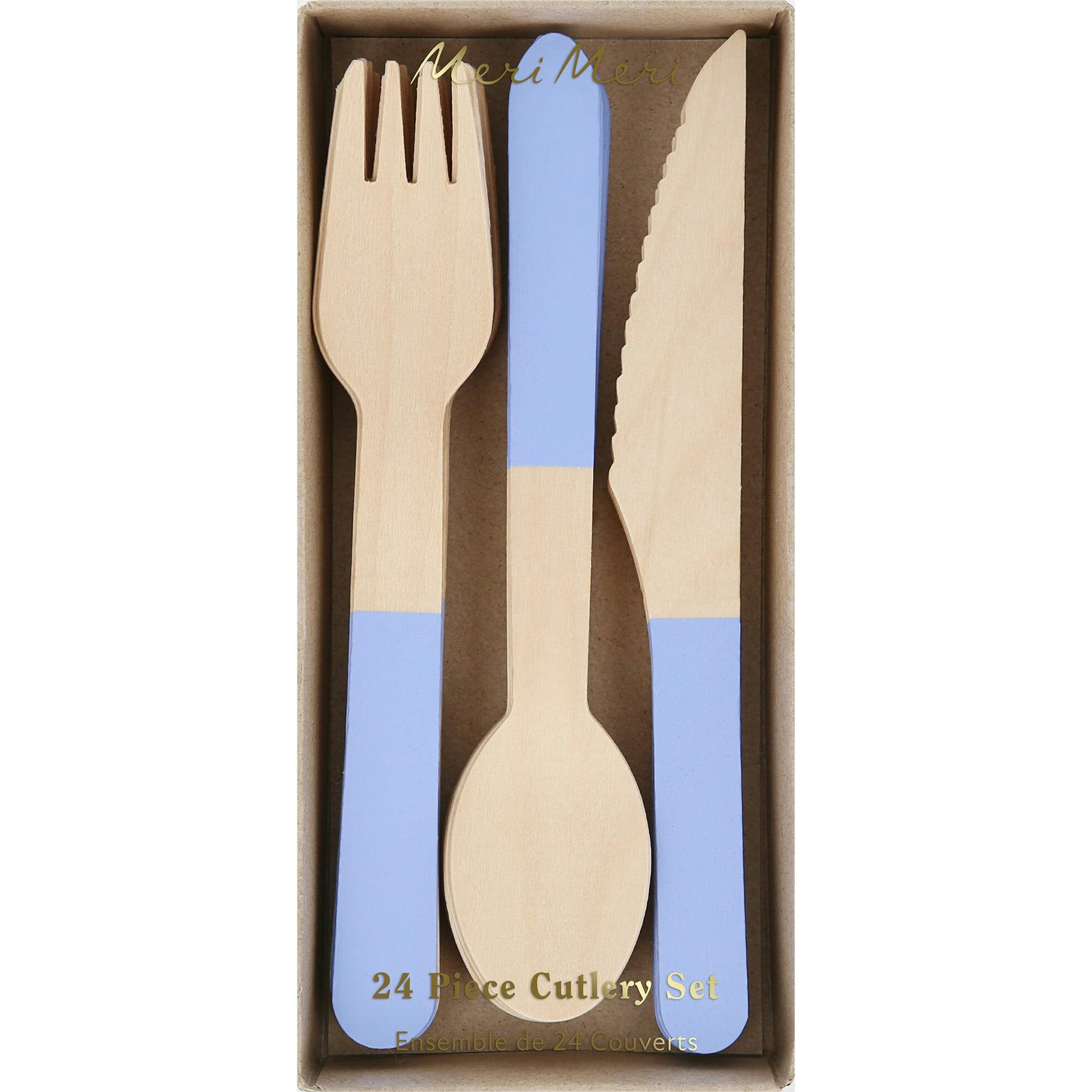 Cornflower Blue Wooden Cutlery Set