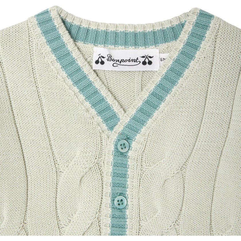BONPOINT Giorginol Baby Cardigan - Bleu Gris