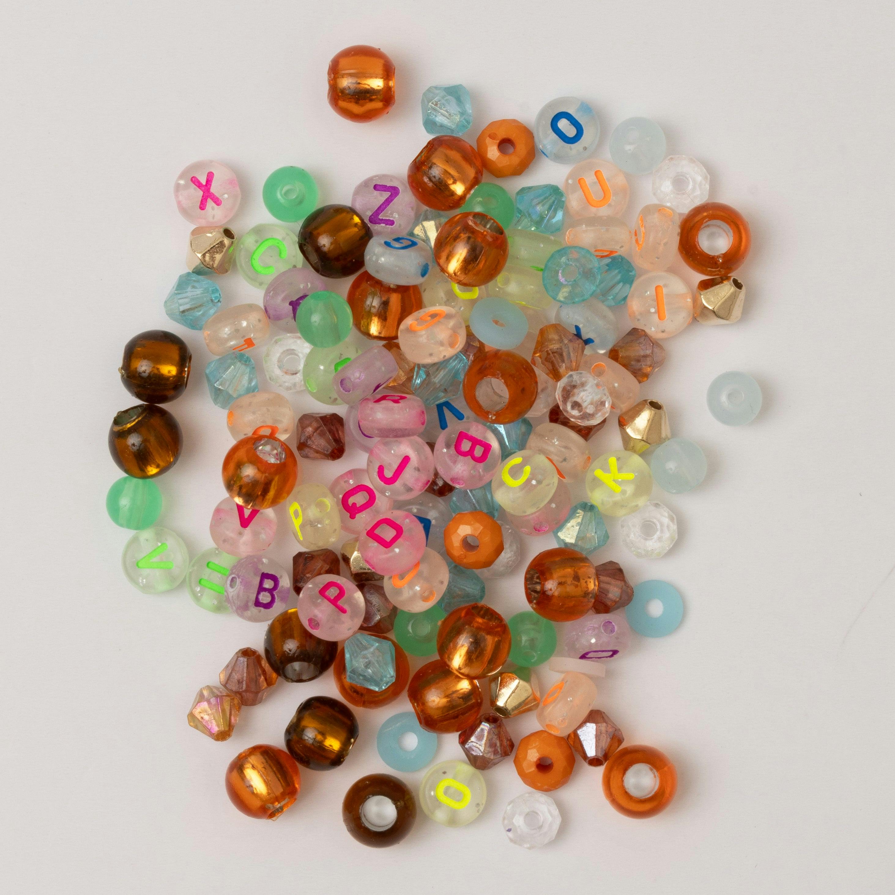 Portofino Colorful Neon Alphabet Bead Jar DIY Jewelry Kit