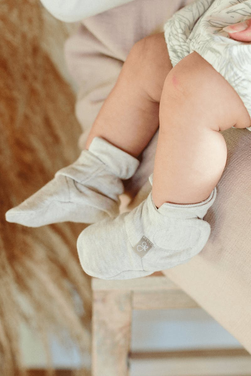PREEMIE STAY ON BOOTS | STORM GRAY — Bamboo Organic Cotton Blend, NICU Approved Preemie Size