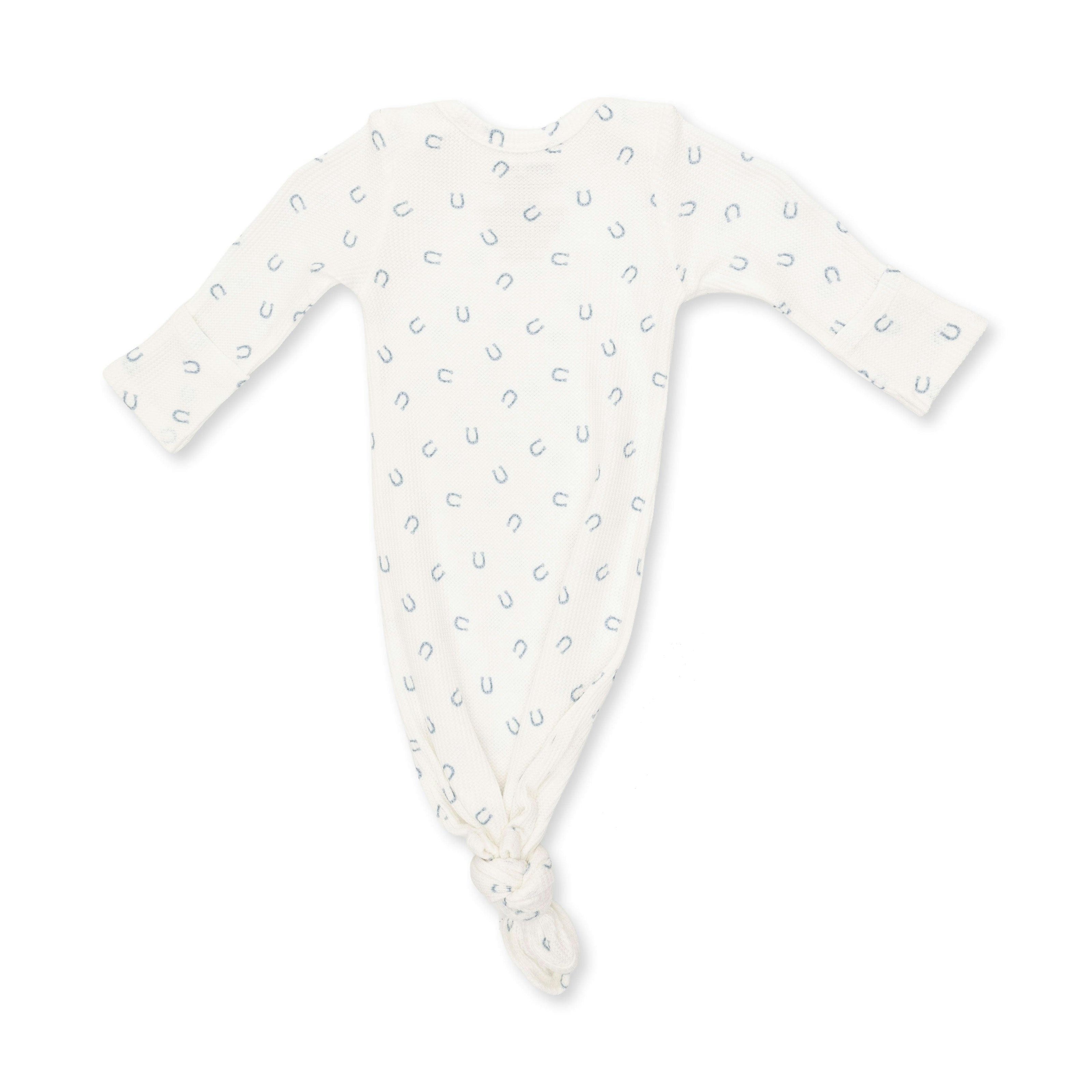Little Horseshoes Blue - Knotted Gown and Knotted Hat