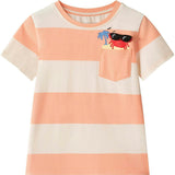 Boys Stripe Pocket Tee | Crab Graphic