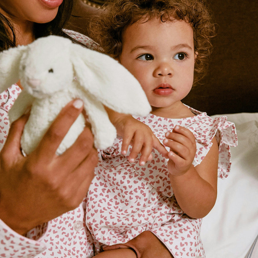 Baby's Twill Ruffled Romper in Sweethearts