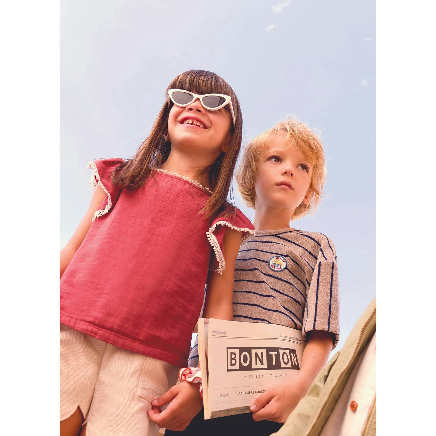 BONTON Terrycloth Striped Livio T-shirt