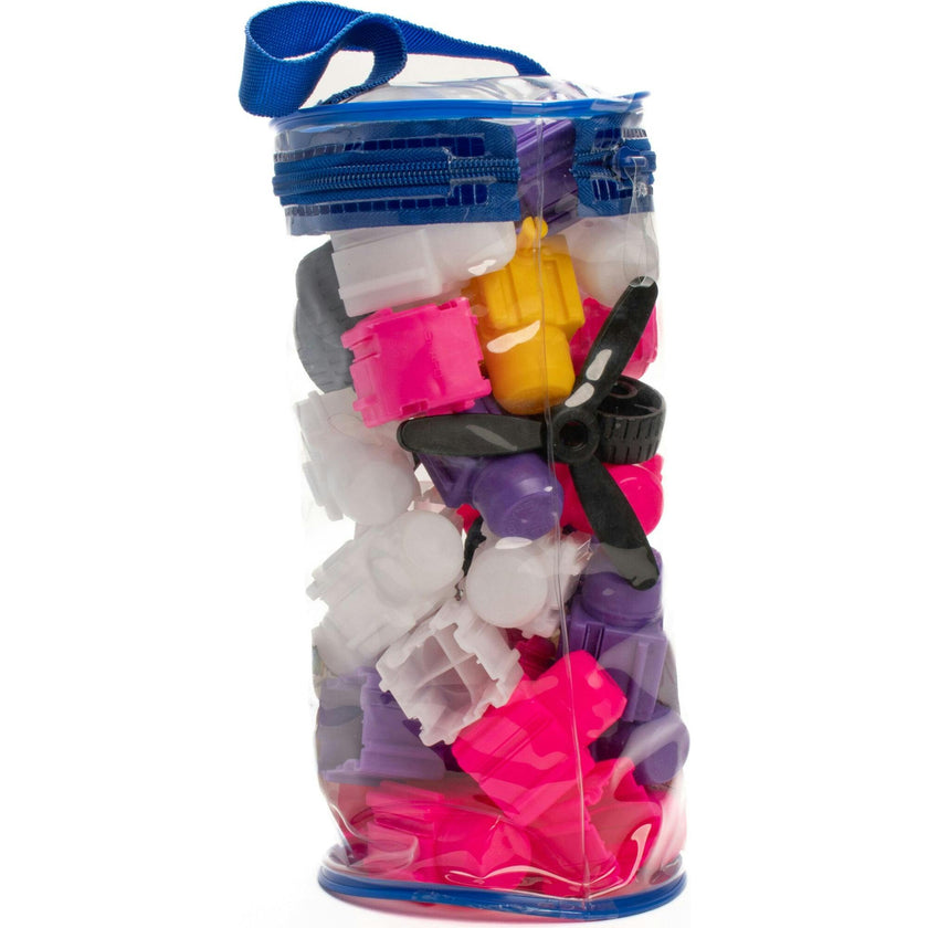 Snapo Jr. Princess Creator Kit - 40 pcs - Pink-Purple-Yellow-White Blocks