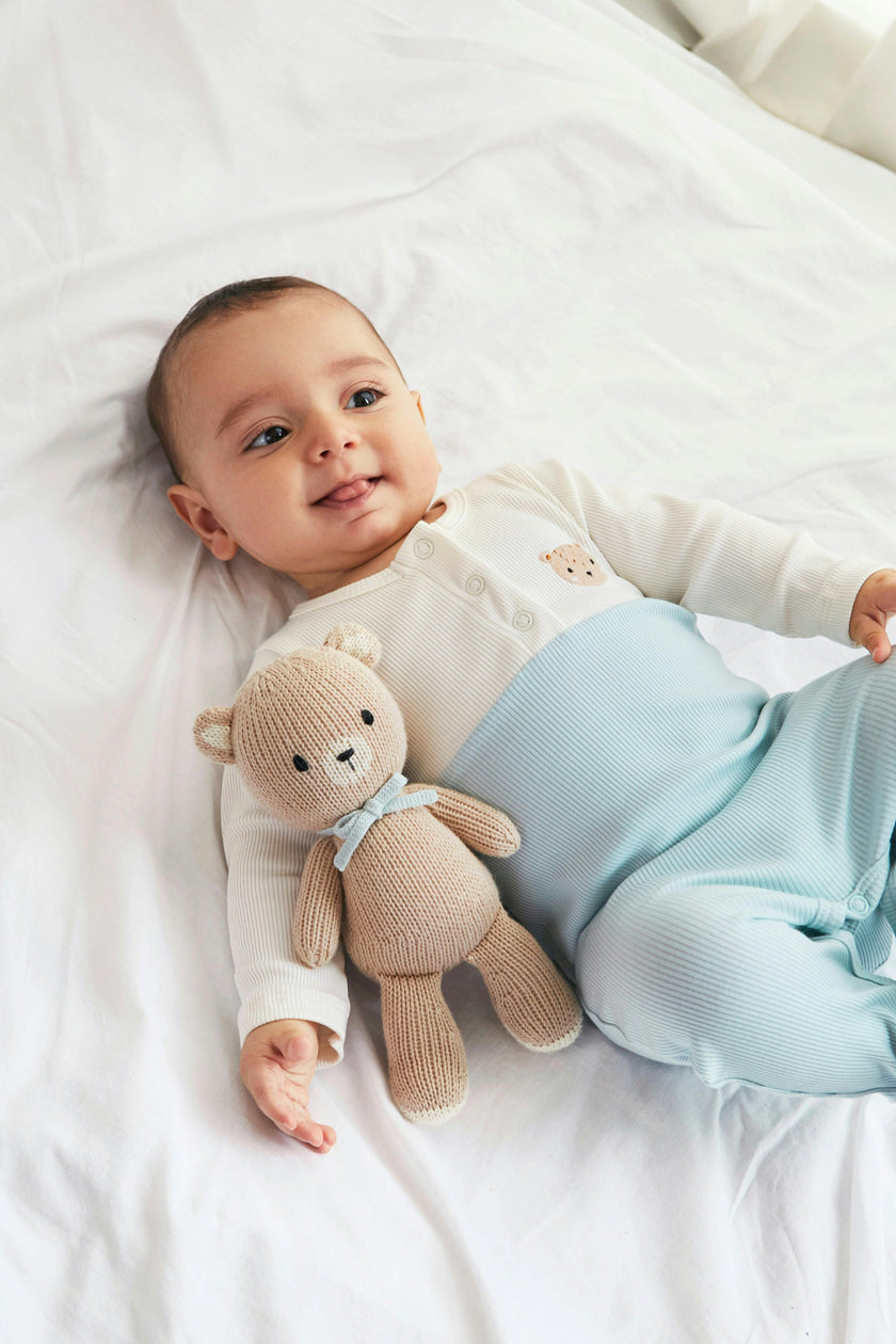The Baby bear 8.5" Light Beige & Light blue