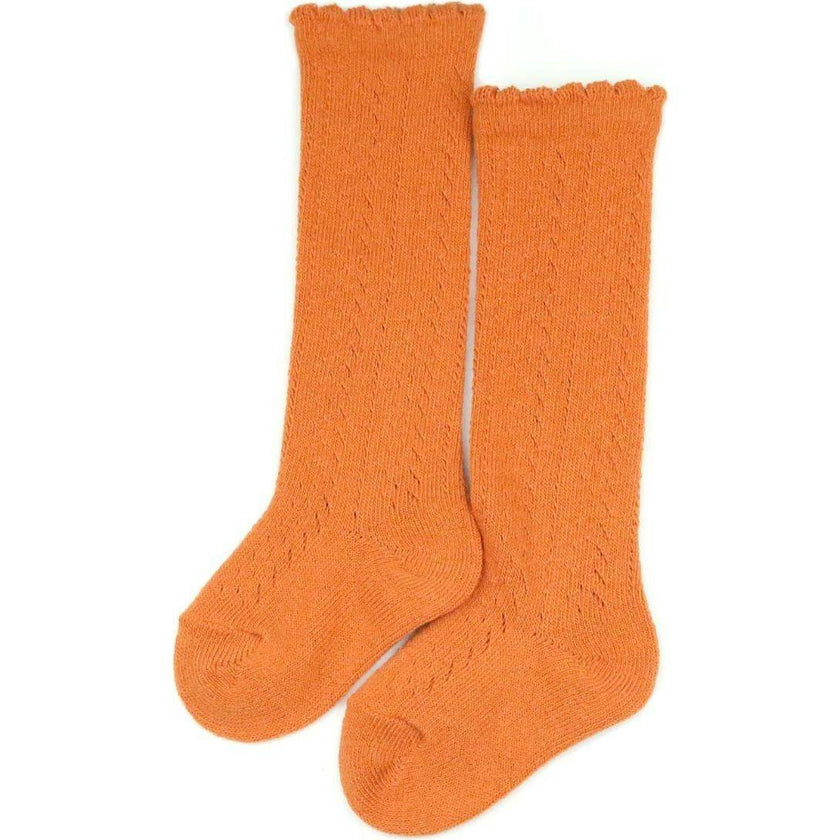 Crochet Knee High Socks (Spicy Orange)