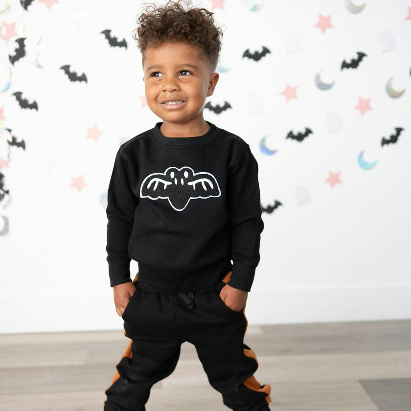 Bat Patch Halloween Sweatshirt