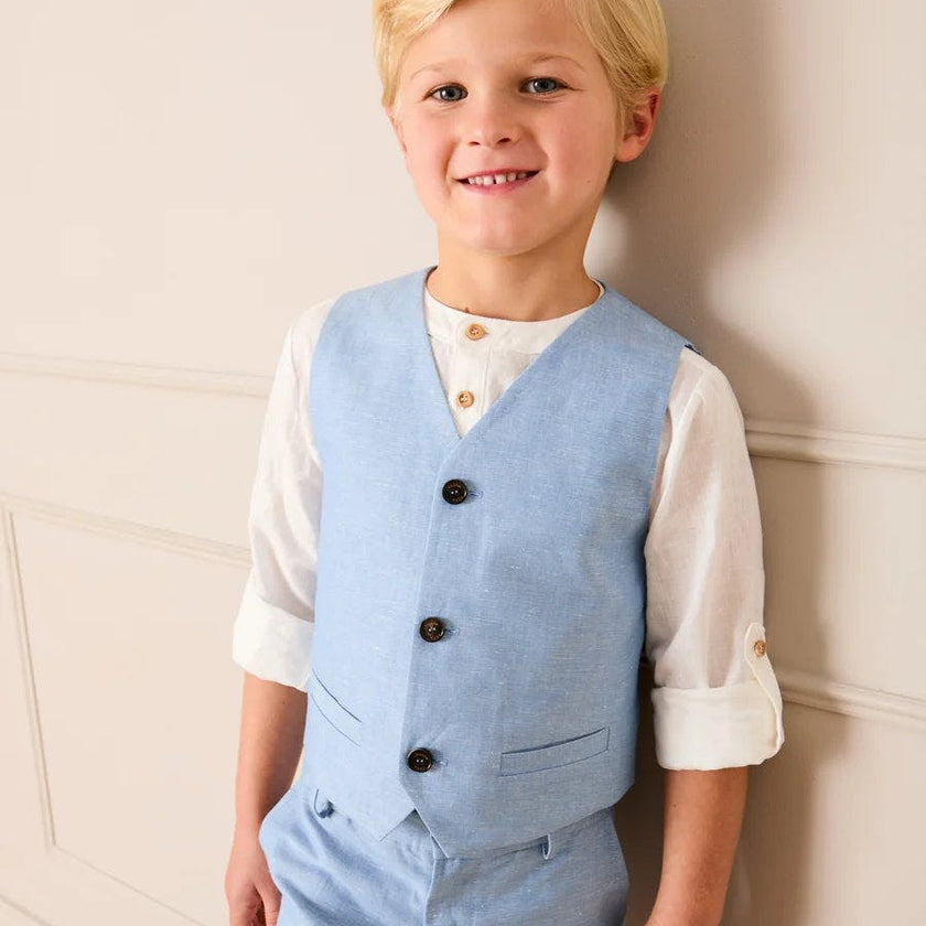 Plain Waistcoat in Sky Blue (4- 10yrs)