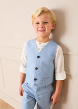 Plain Waistcoat in Sky Blue (4- 10yrs)
