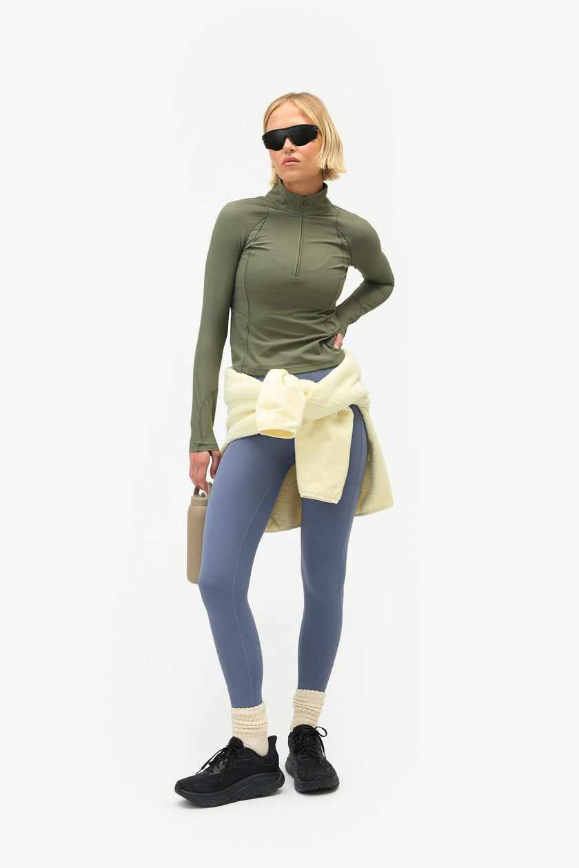Julie Quarter Zip Top, Kalamata