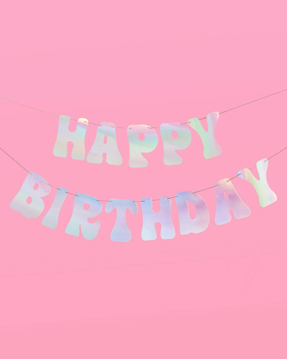HBD Banner - iridescent foil banner