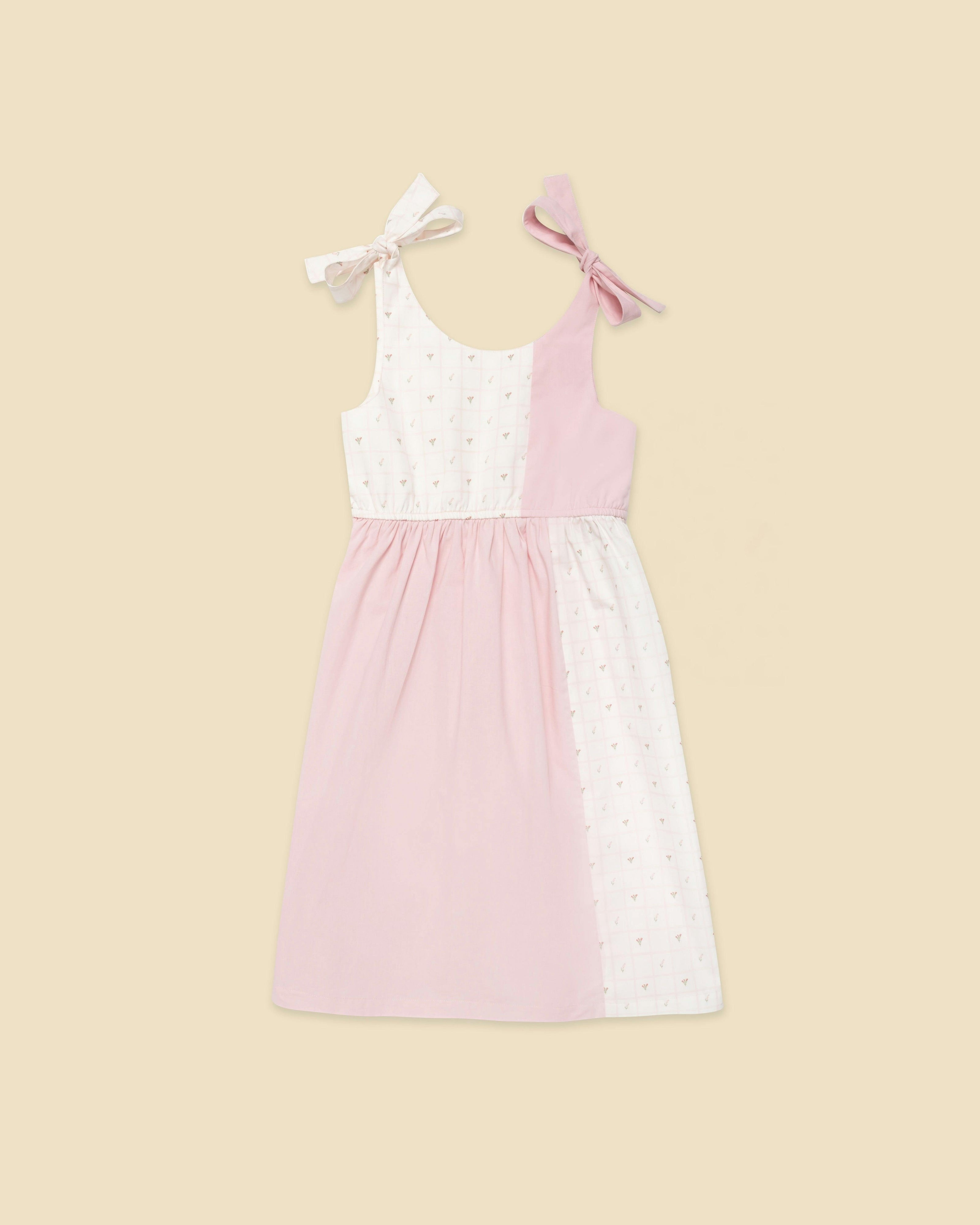 Organic Colorblock Bow Dress