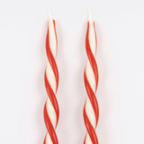 Red Stripe Twist Candles
