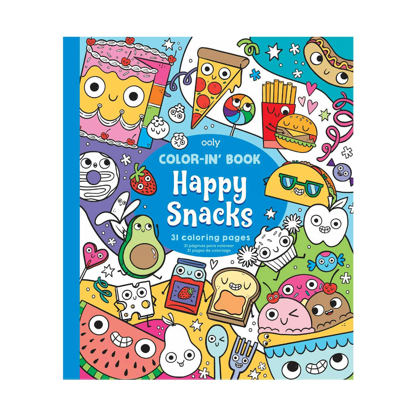 Color-in' Book Coloring Book - Happy Snacks - 31 Pages