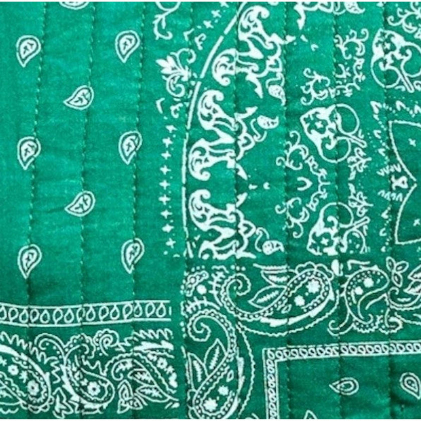 Mini Capucine Girls' Kaftan Patchwork Bandana, Green