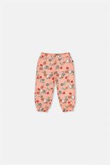 Baby French Terry Sweatpants Pink Cat Print