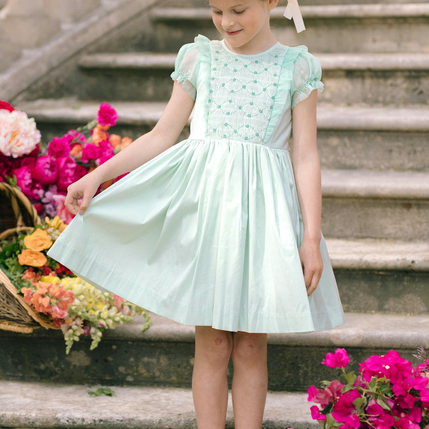 Camelia Mint Organza Sleeves Dress
