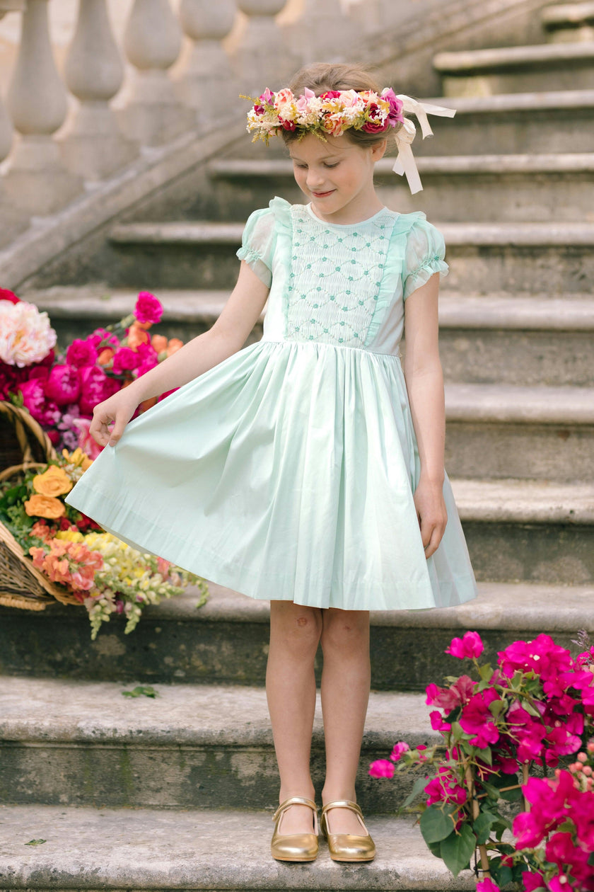 Camelia Mint Organza Sleeves Dress