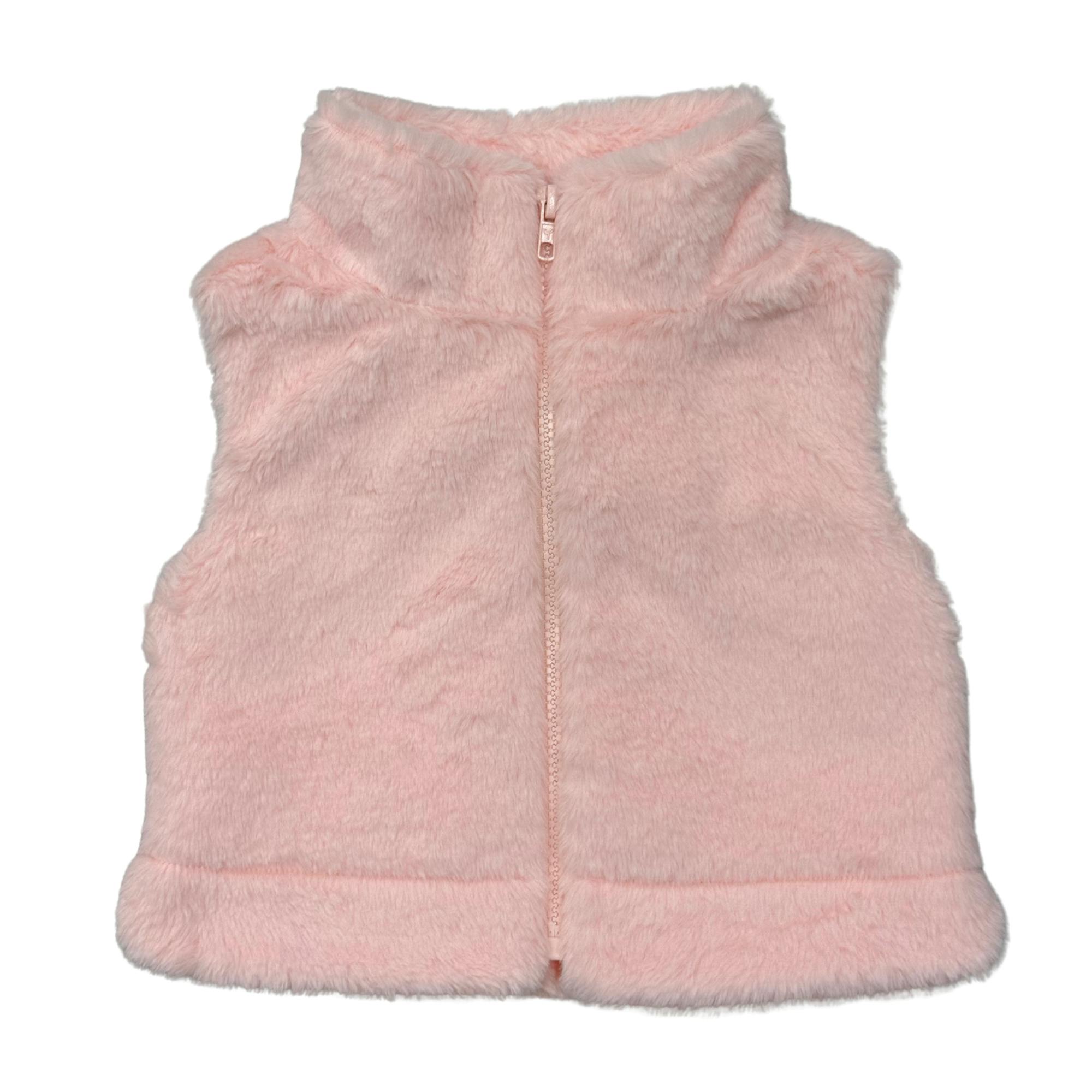 Girls Fur Vest in Light Pink