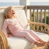 Peony Stripe Little Lounger Bamboo Sweatsuit
