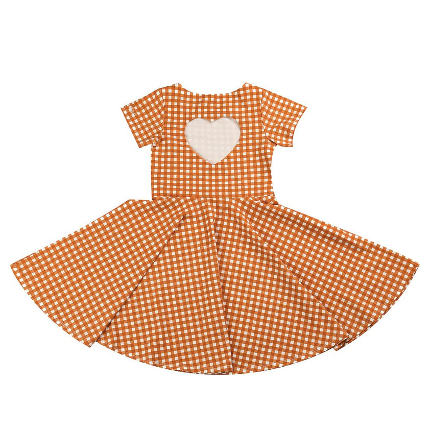 Sweetheart Twirl Dress | Organic Cotton Jersey - Sienna Gingham