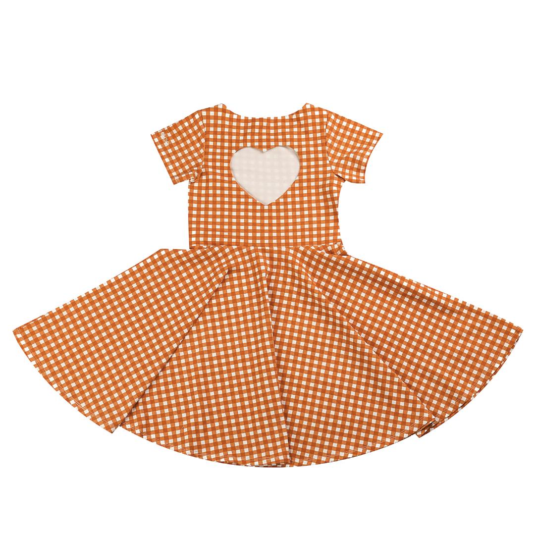 Sweetheart Twirl Dress | Organic Cotton Jersey - Sienna Gingham