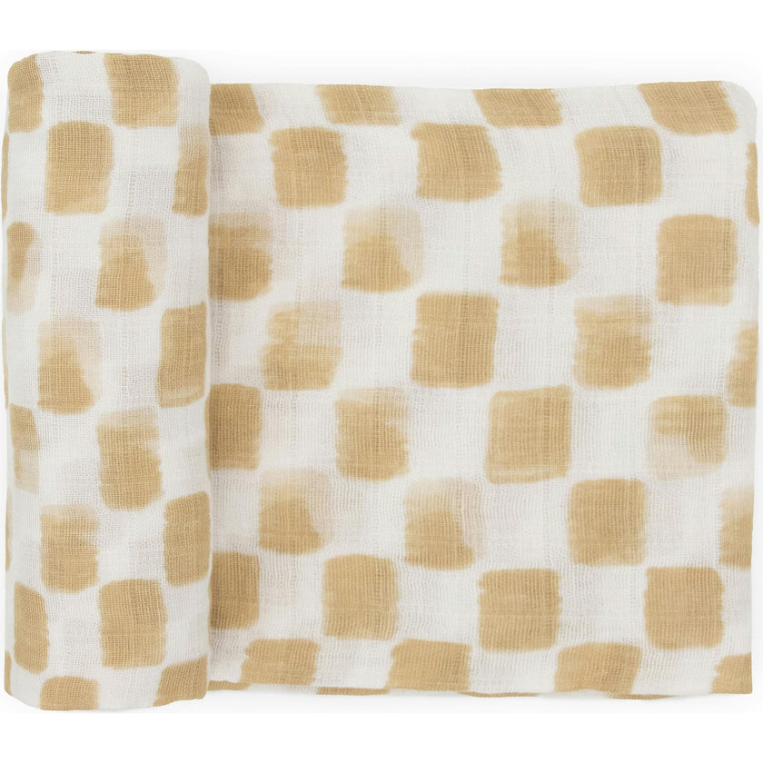 Cotton Muslin Swaddle Blanket - Adobe Checker